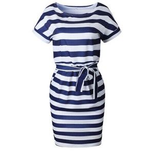 Women’s Summer Casual Pocket Striped Dress